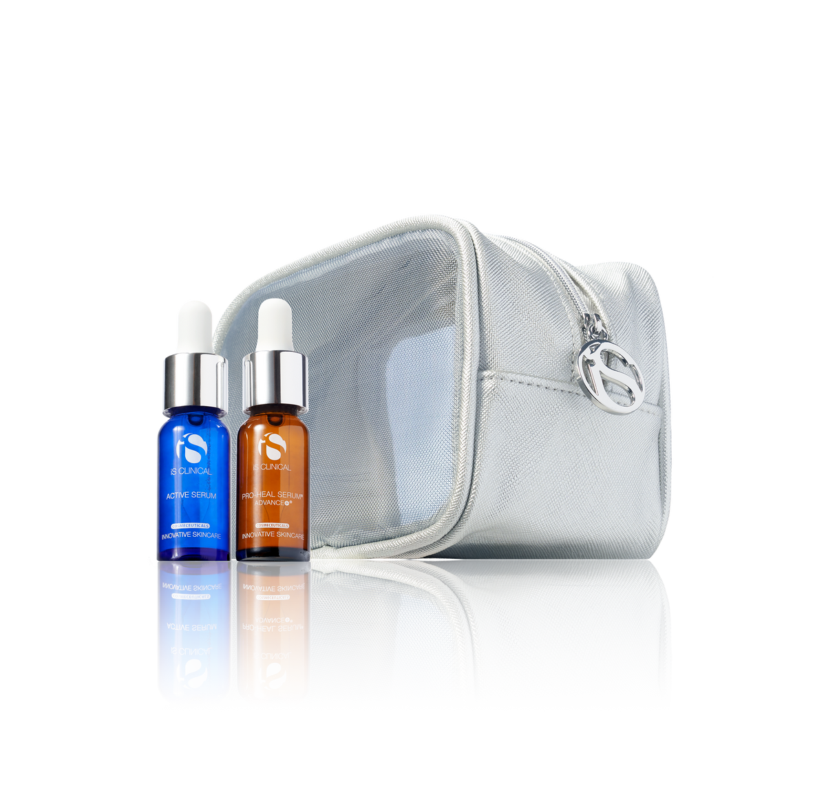 Complimentary Active Serum and Pro-Heal Serum Advance+ (0.5 oz) with Silver Mesh Bag